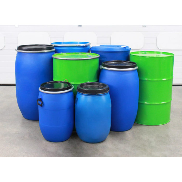 El estibador o desestibador de tambores con desplazamiento lateral es compatible con la mayoría de tambores y cuñetes del mercado