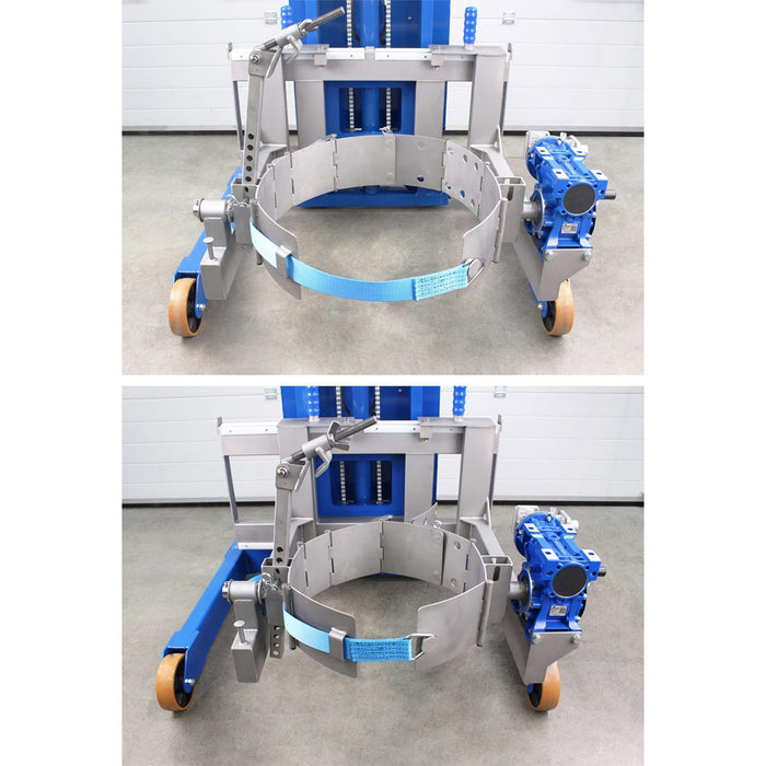 Banda ajustable en inoxidable, para tambores de 350 – 600mm de diámetro Certificado de prueba de carga.