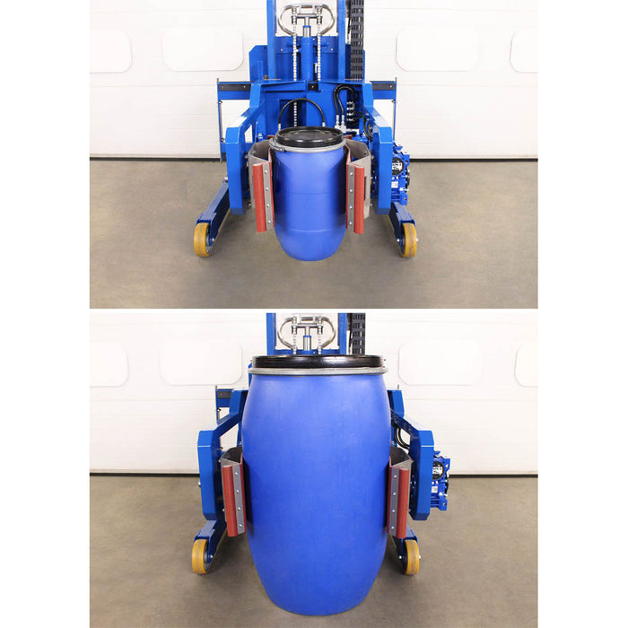 Volteador electrohidráulico mostrando sujeción con banda flexible adaptable a diámetros entre 280 y 610mm