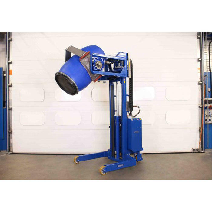 Volteador electrohidráulico de tambores elevando cuñete