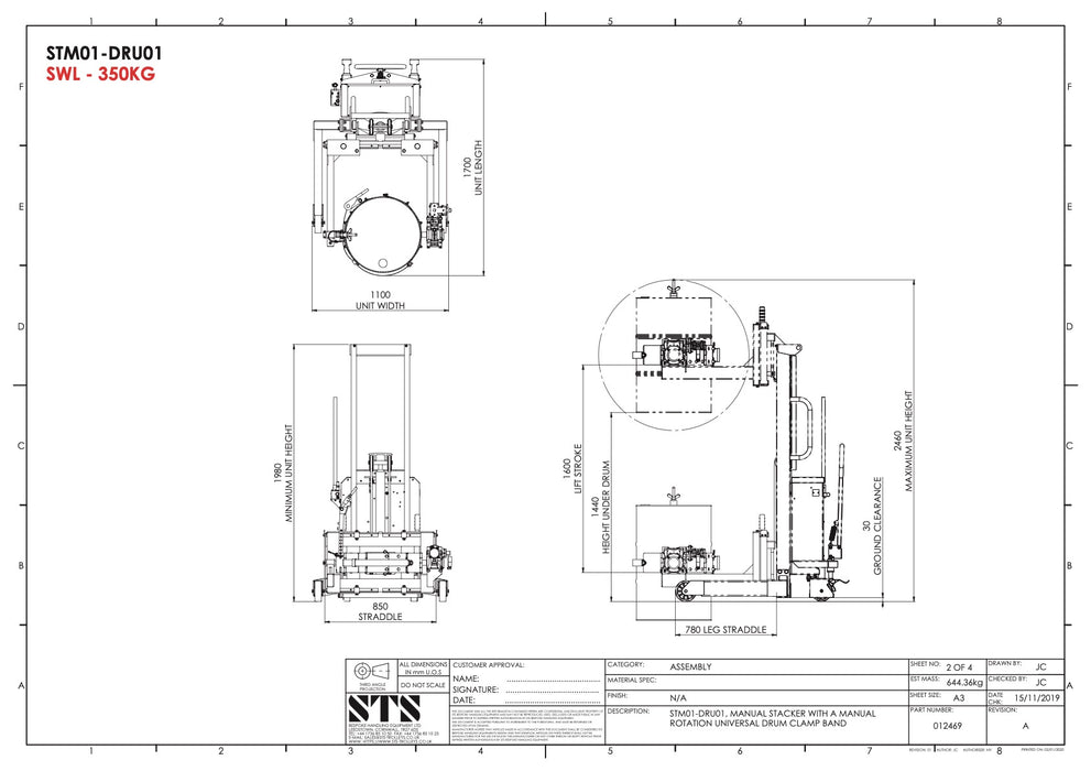 especificaciones técnicas del rotador universal de tambores (manual)