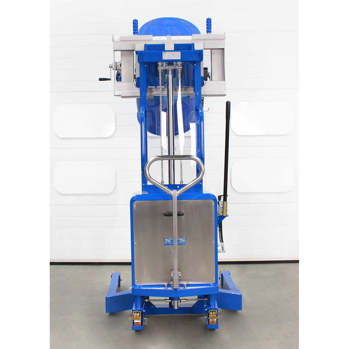 Palanca para bajar manualmente el tambor al suelo.