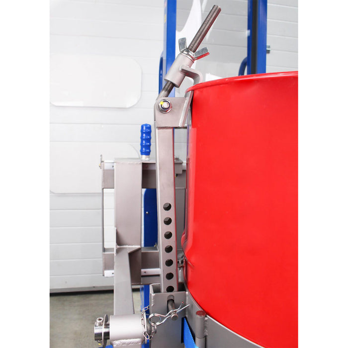 Prensa de seguridad que conecta el borde superior del tambor para prevenir el deslizamiento